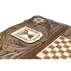 Israel Heritage Wooden Chess & Backgammon Set
