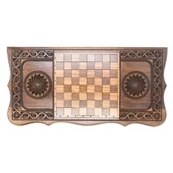 Am Yisrael Chai Wooden Chess & Backgammon Set
