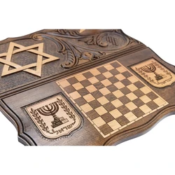 Star of David with a vine and a map of the Land of Israel Chess & Backgammon Set