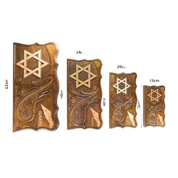 Star of David with a vine and a map of the Land of Israel Chess & Backgammon Set