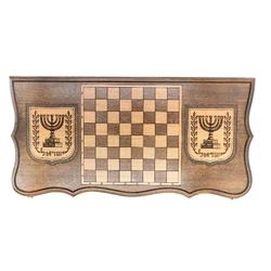 Star of David with a vine and a map of the Land of Israel Chess & Backgammon Set