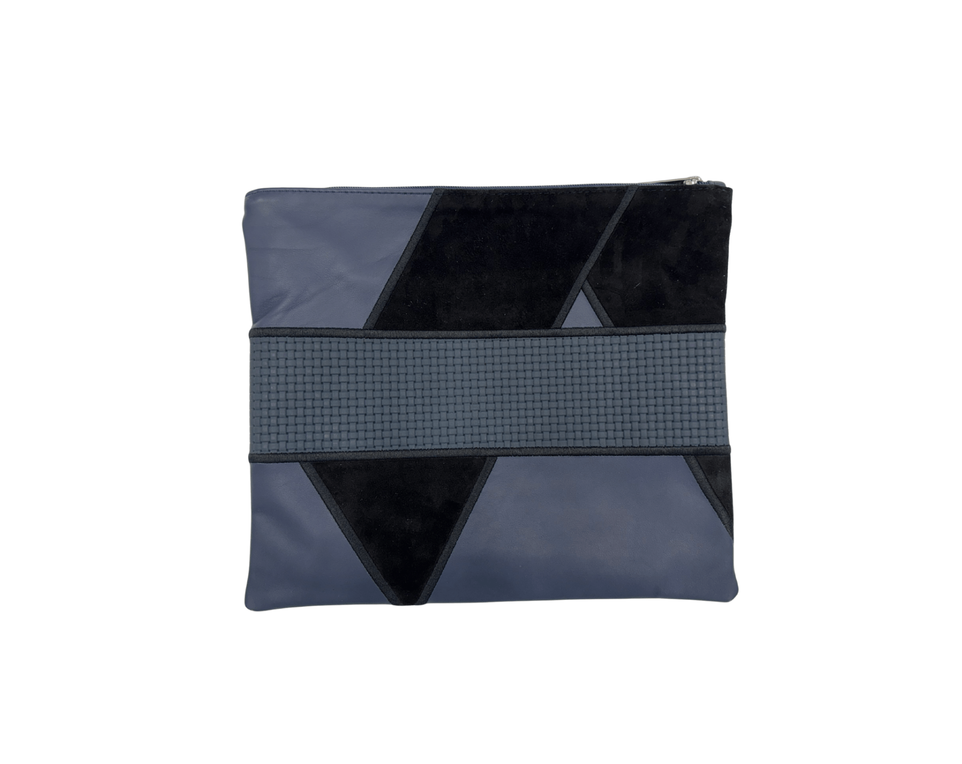 Premium Navy Blue & Black Leather Tallit & Tefillin Bag Set