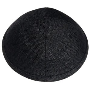 Black Linen Kippah – Natural Linen Yarmulke