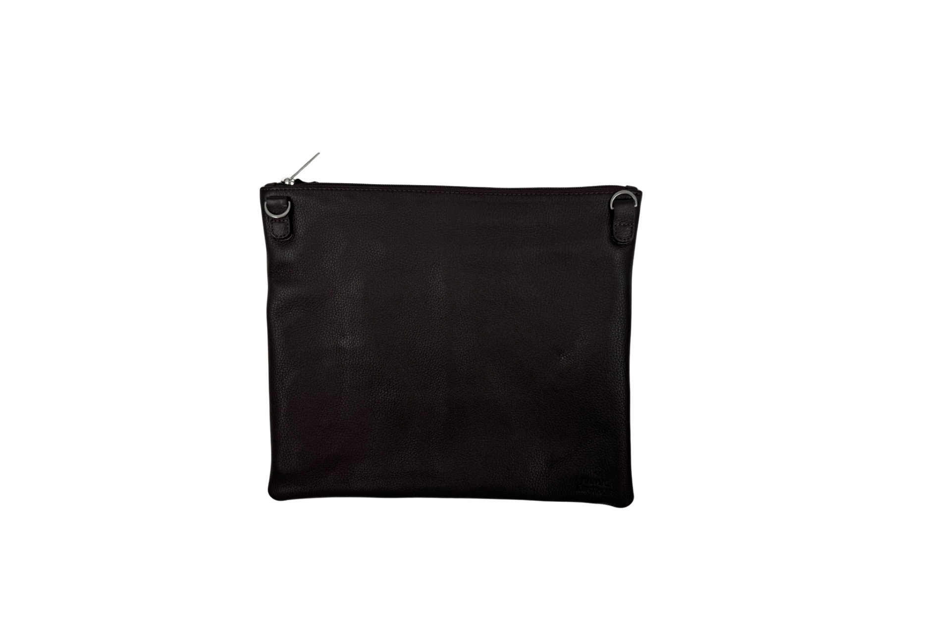 Dark Brown Genuine Leather Tallit & Tefillin Bag Set with Geometric Natural Hide Panels – Handmade in Israel
