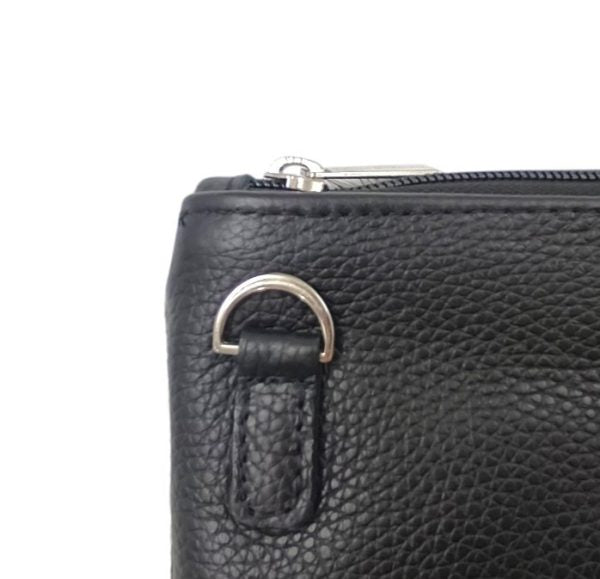 Premium Black Leather & Speckled Natural Fur Tallit & Tefillin Bag Set