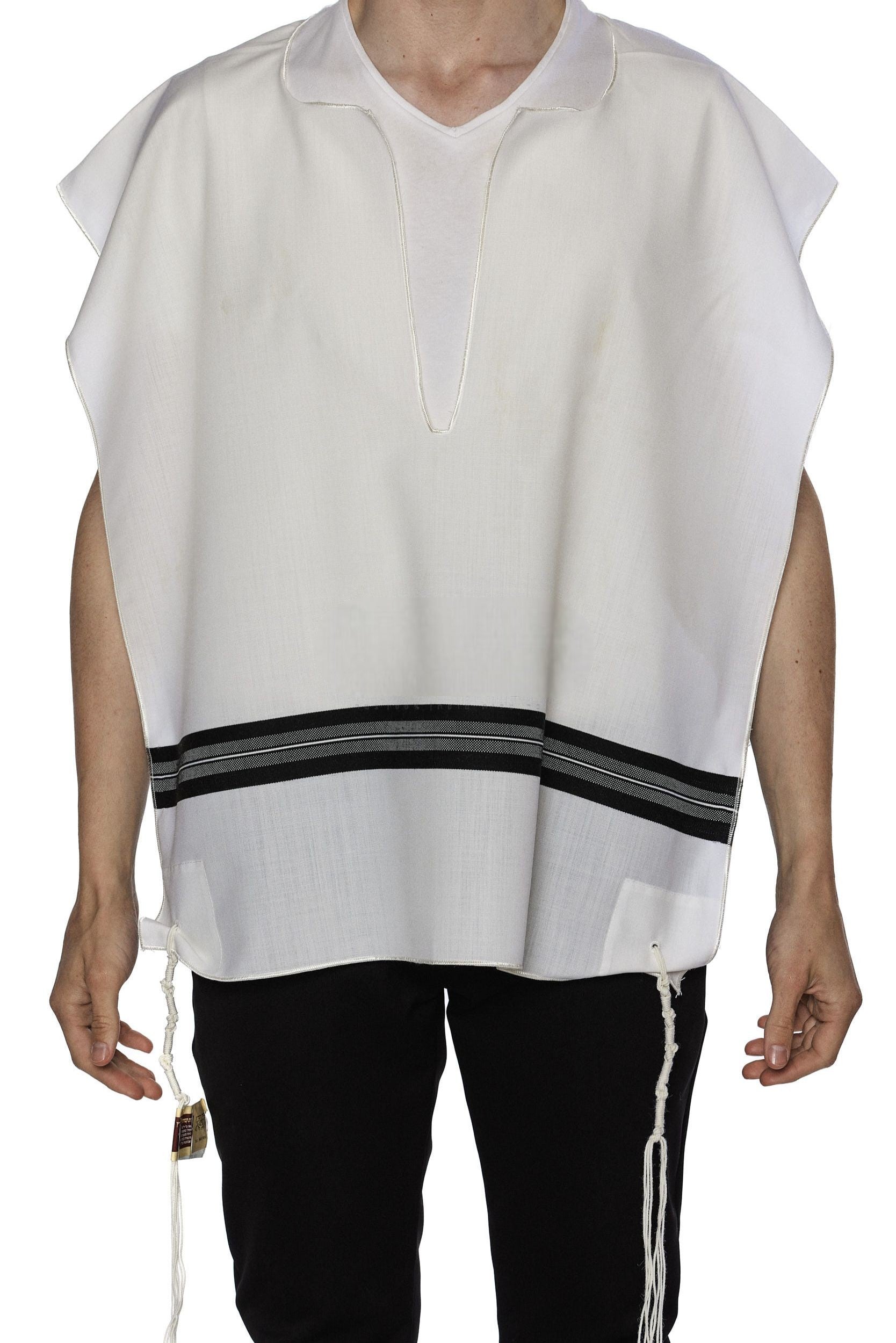 Tzizit- pure wool - Black Stripes