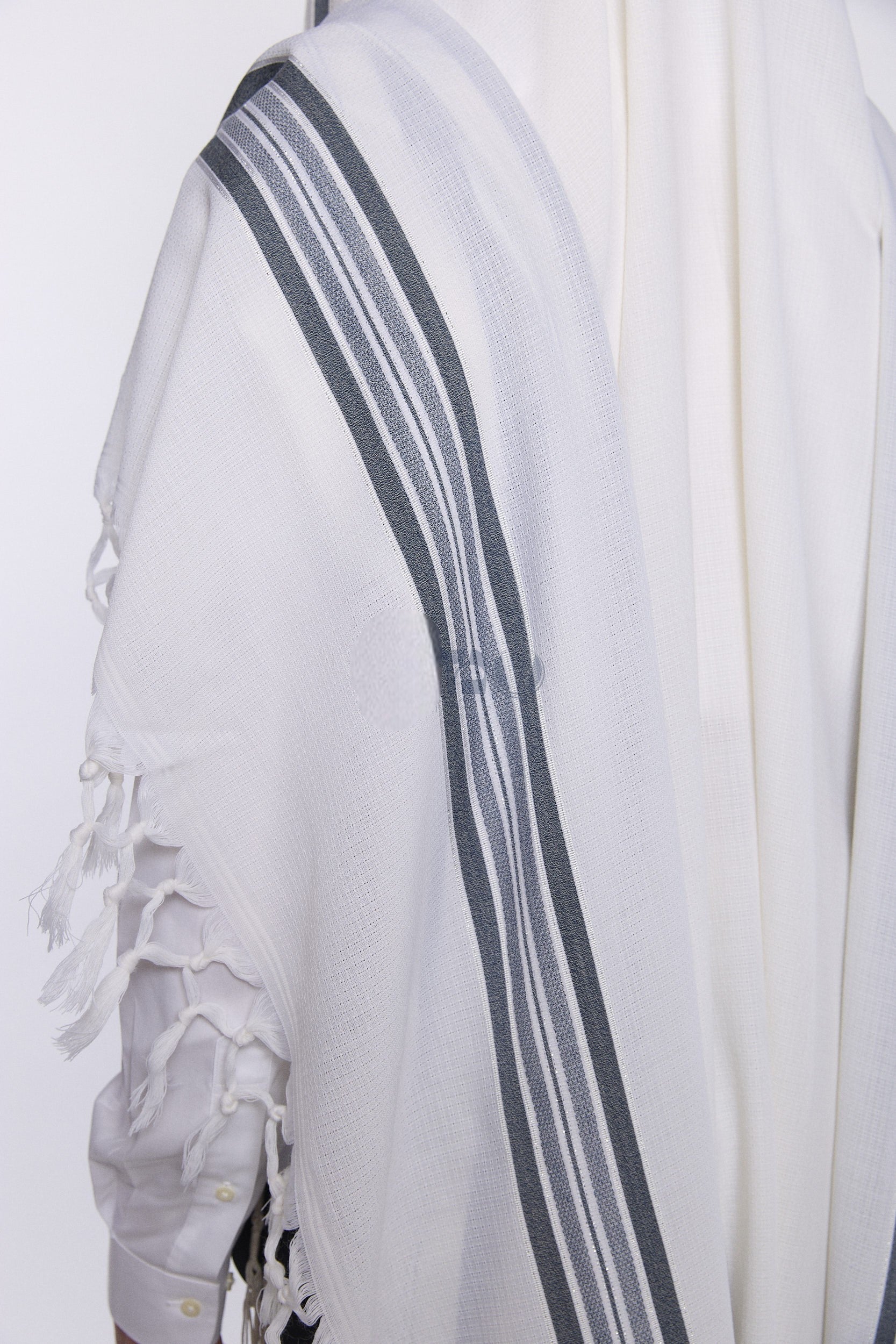 HALEL - Special Non Slip Pure Wool Tallit - Blue Stripes