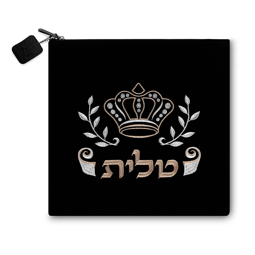 Velvet Tallit Bag – Crown Embroidery Design