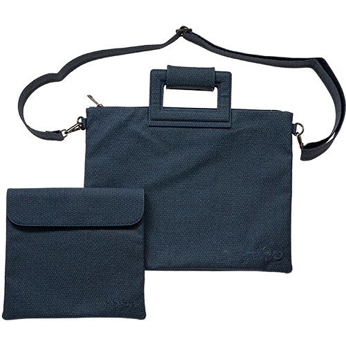 Faux Leather Tallit & Tefillin Bag Set with Strap – Blue
