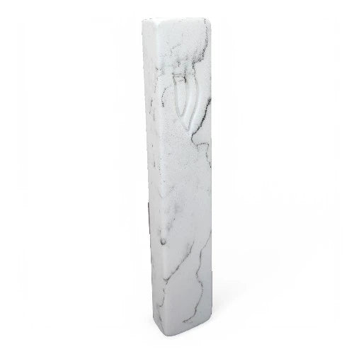 Concrete Mezuzah Case - White Marble- Rectangle