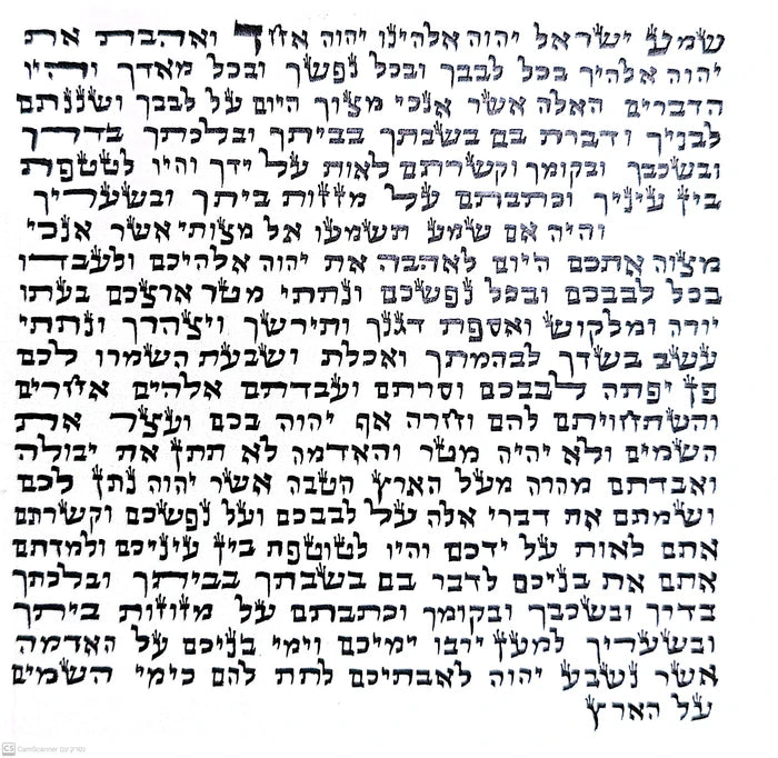Mezuzah Scroll- Sefardi Script- Kosher - 4.7"-12cm
