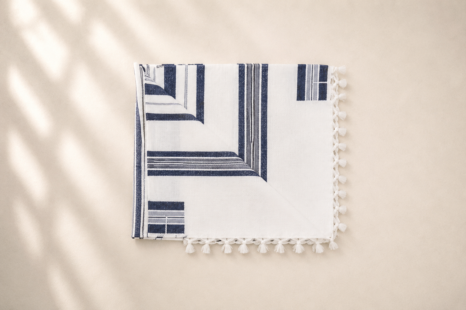 HALEL - Special Non Slip Pure Wool Tallit - Blue Stripes