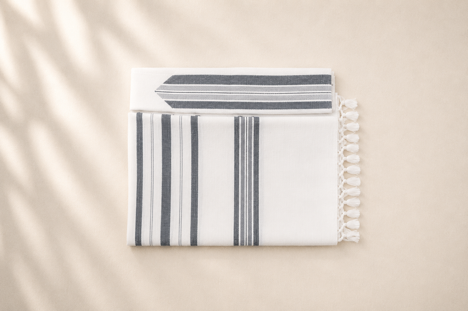 HALEL - Special Non Slip Pure Wool Tallit - Blue Stripes