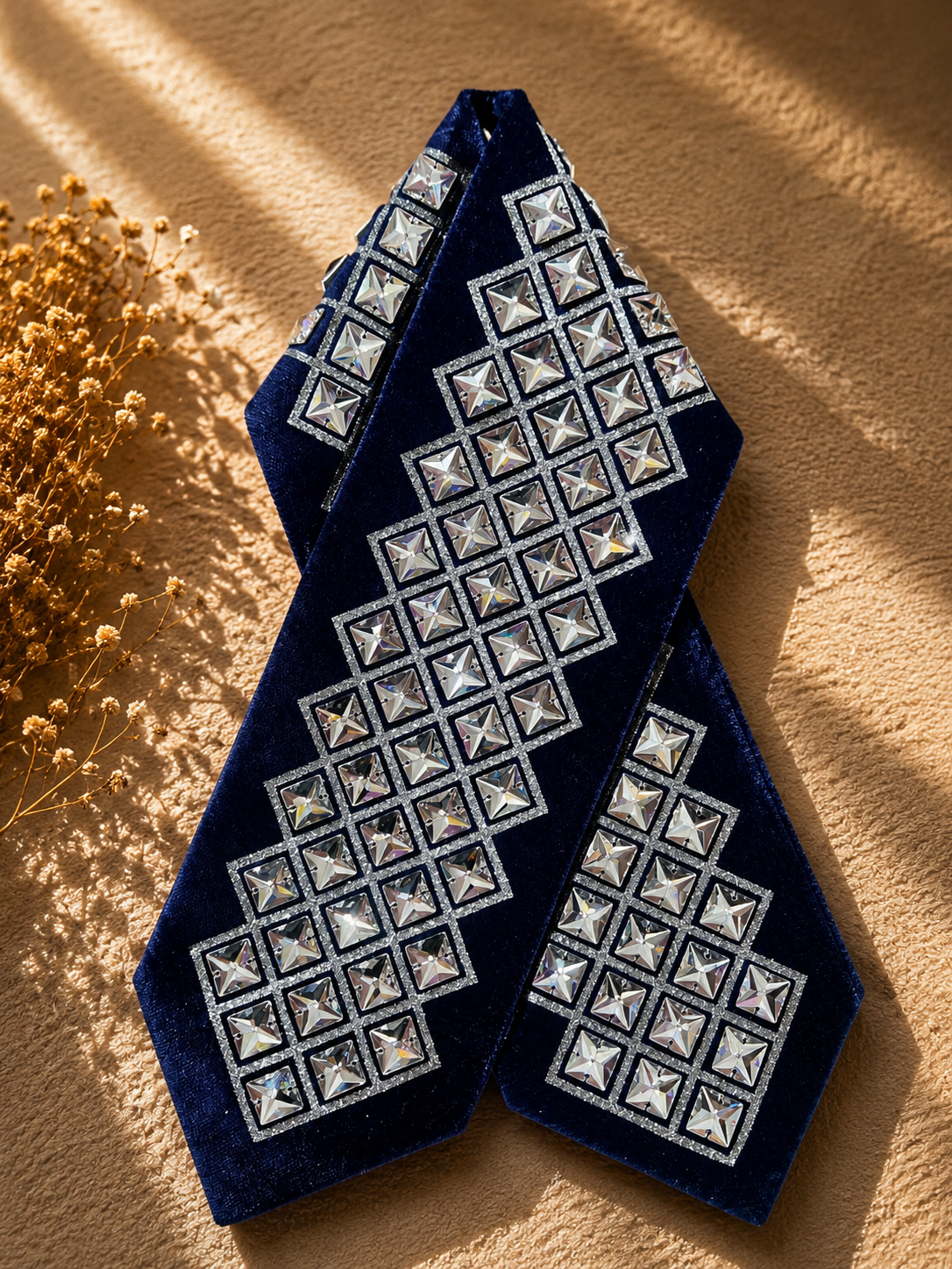 Luxury Swarovski Crystal Velvet Atarah – Royal Blue Edition – Handmade in Israel