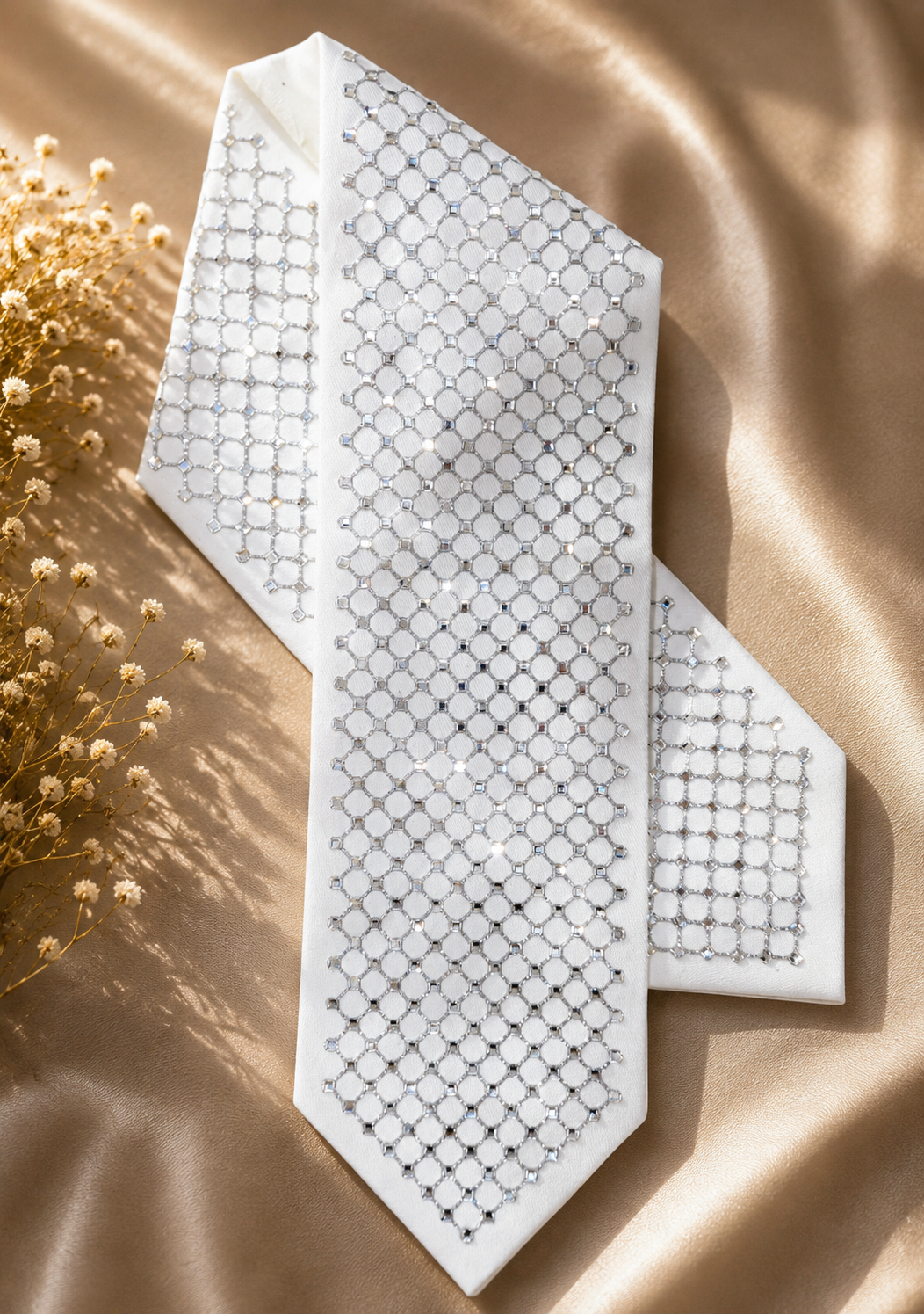 Luxury Swarovski Crystal Honeycomb Atarah – White Edition – Handmade in Israel