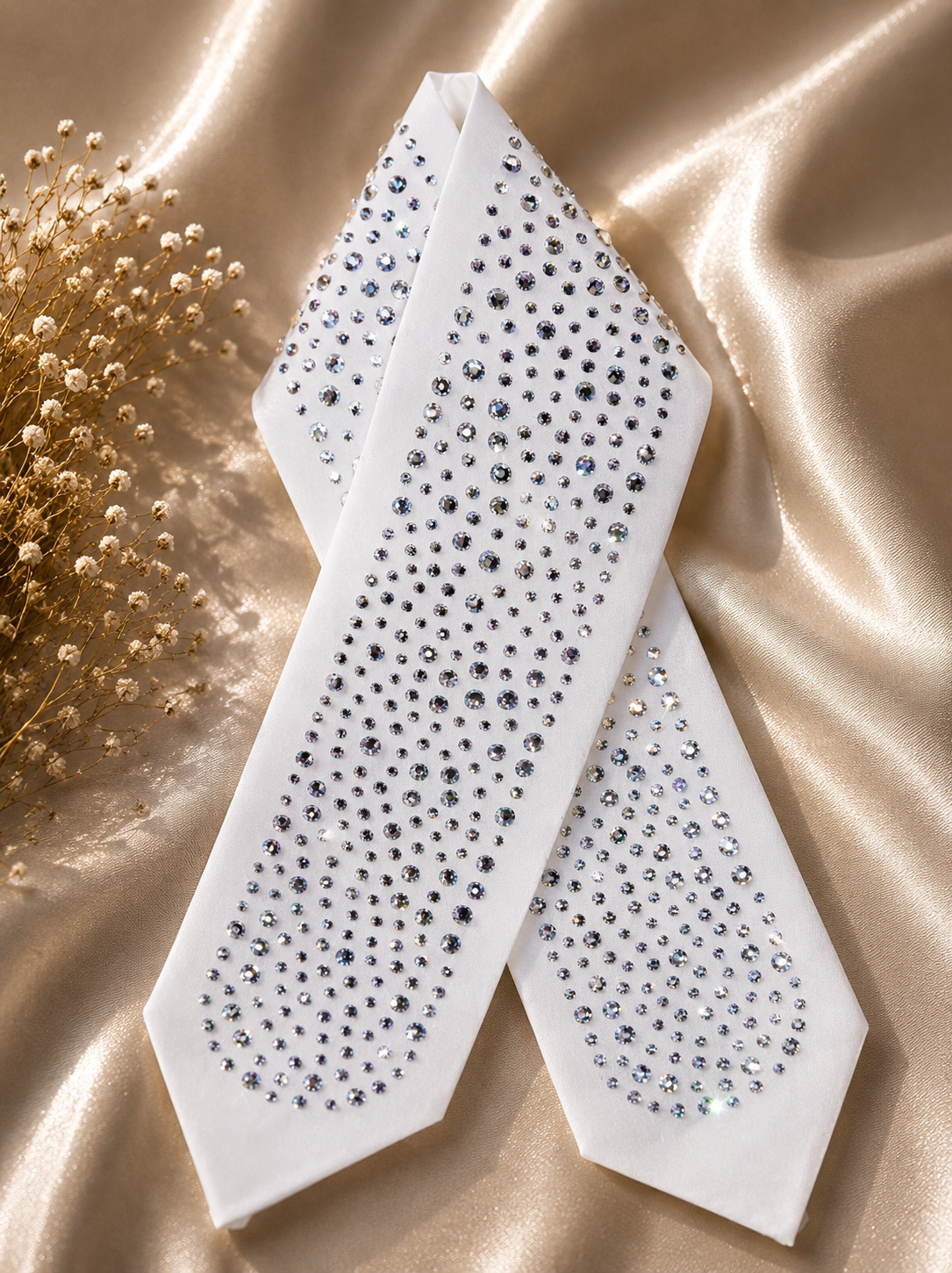 Luxury Swarovski Crystal Gradient Atarah – White Edition – Handmade in Israel