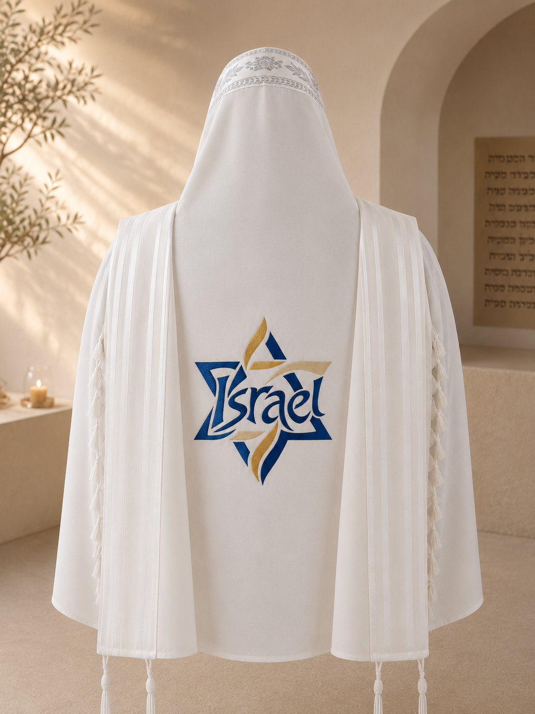 Israel Star Embroidery Design – Custom Tallit Back Embroidery