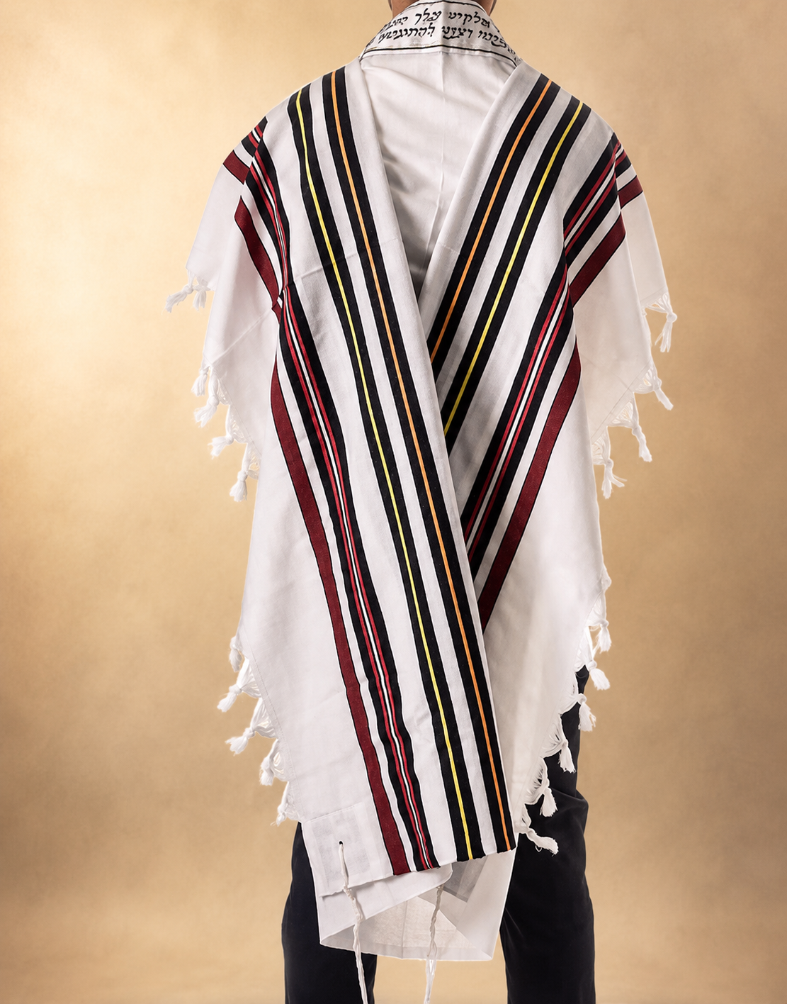 Rainbow Wool Tallit – Made in Israel- Classic texture