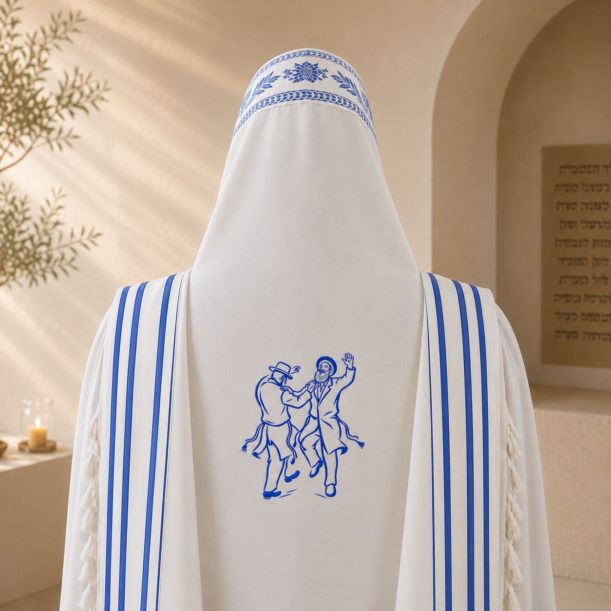 Dancing Chassidim – Single Color  Embroidery Design
