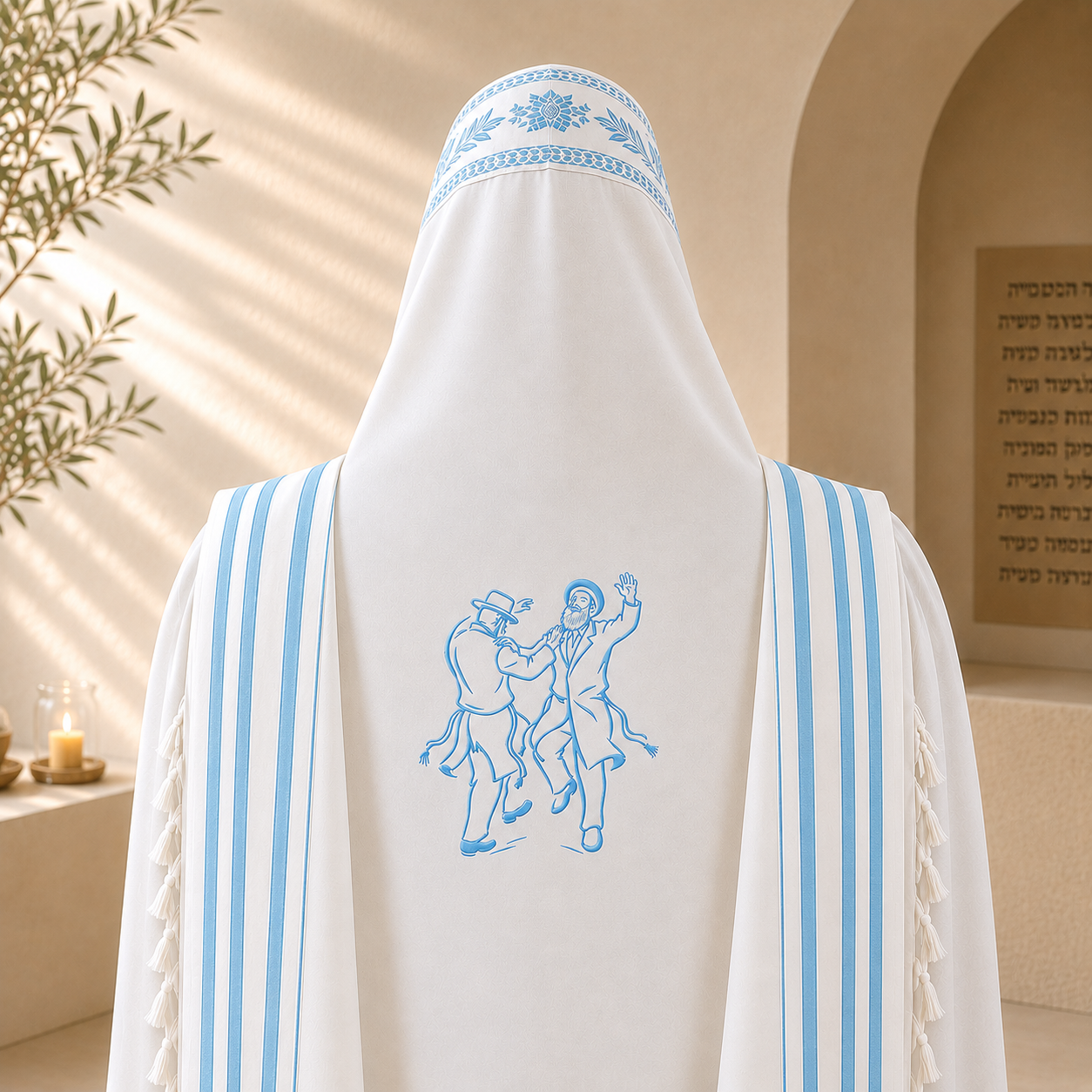 Dancing Chassidim – Single Color  Embroidery Design