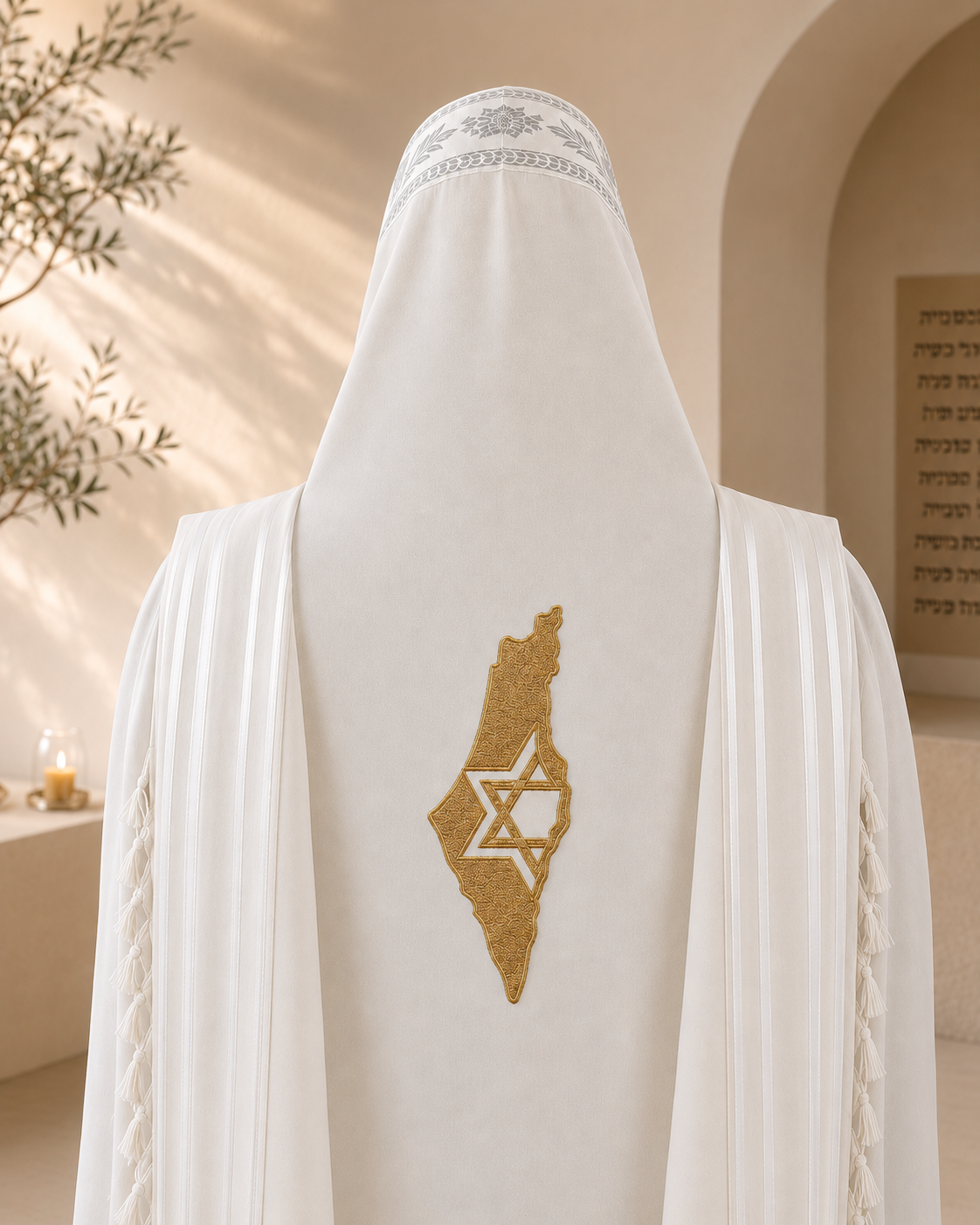 Land of Israel & Star of David – Single Color Embroidery Design
