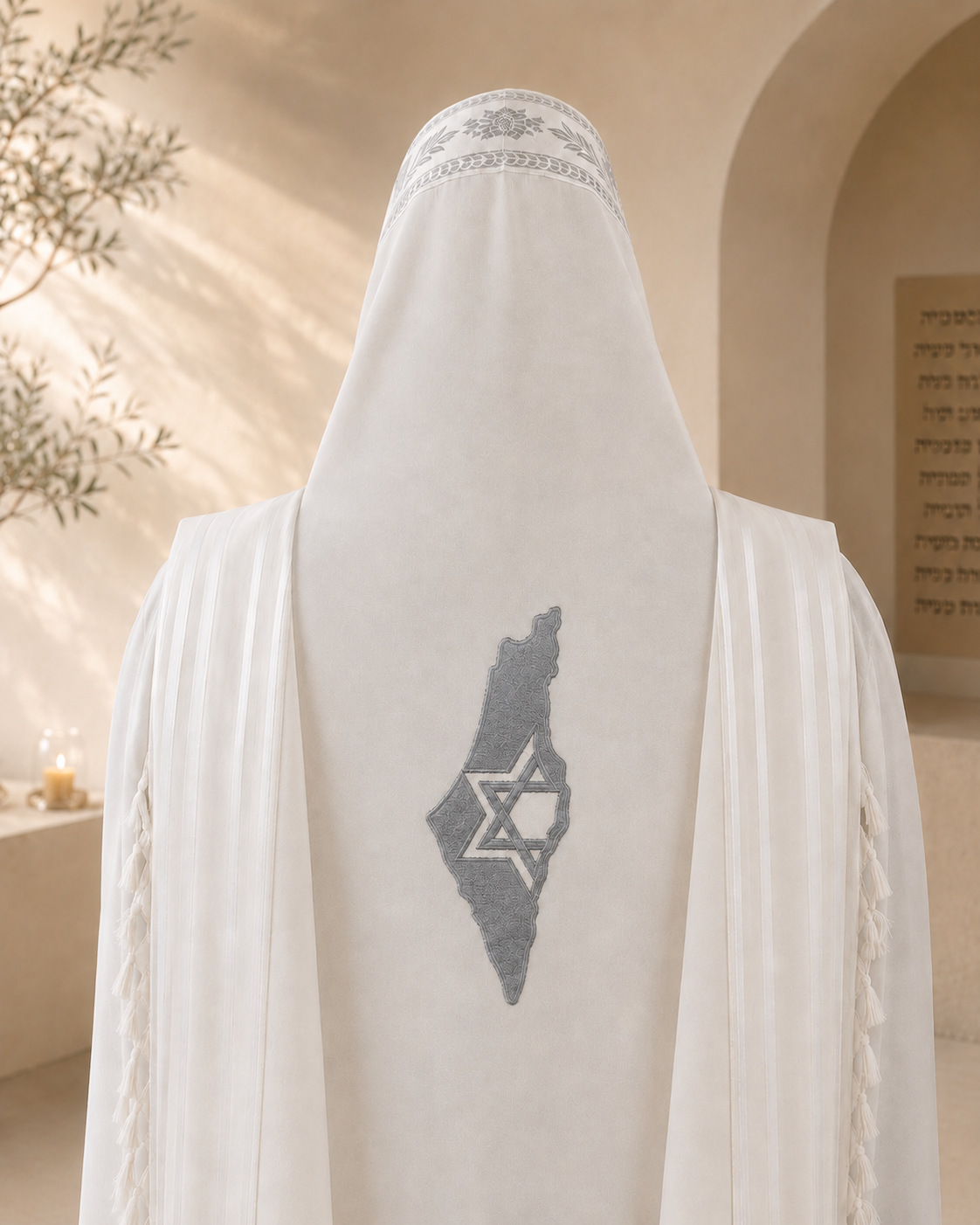 Land of Israel & Star of David – Single Color Embroidery Design