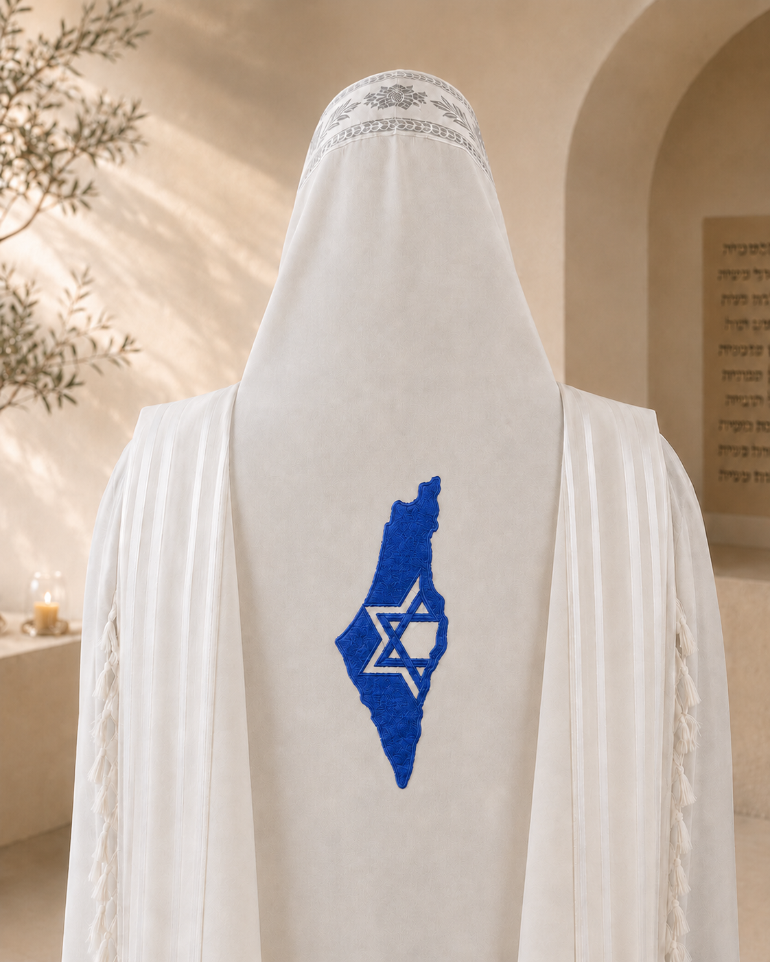Land of Israel & Star of David – Single Color Embroidery Design