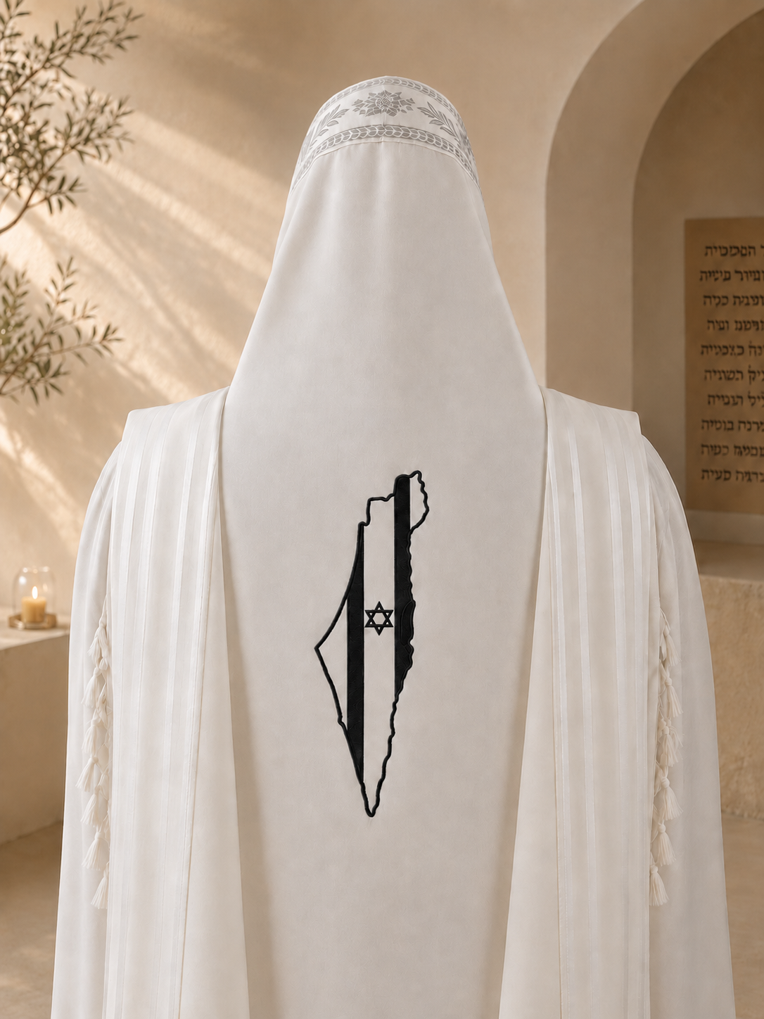 Land of Israel & Flag of Israel – Single Color Embroidery Design