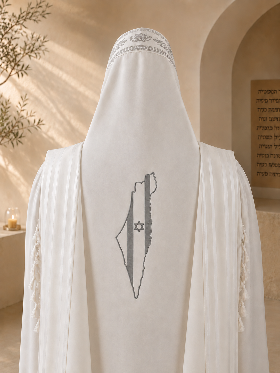 Land of Israel & Flag of Israel – Single Color Embroidery Design