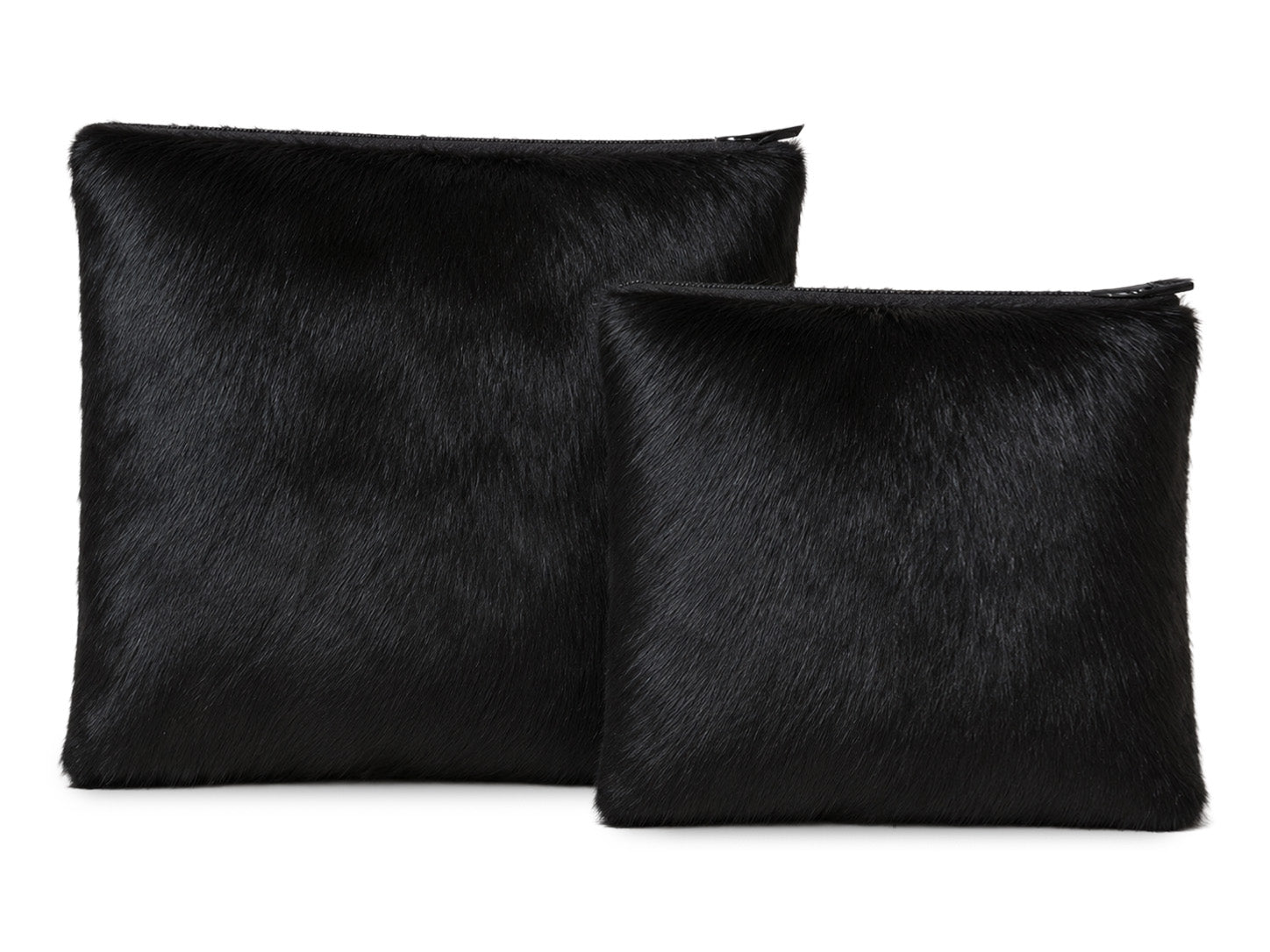 Premium Genuine Leather & Natural Fur Tallit & Tefillin Bag Set – Solid Black Fur Edition