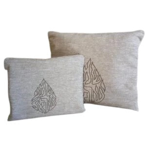 Linen Tallit & Tefillin Bag Set – “Shema Yisrael” Flame Laser Engraved Design