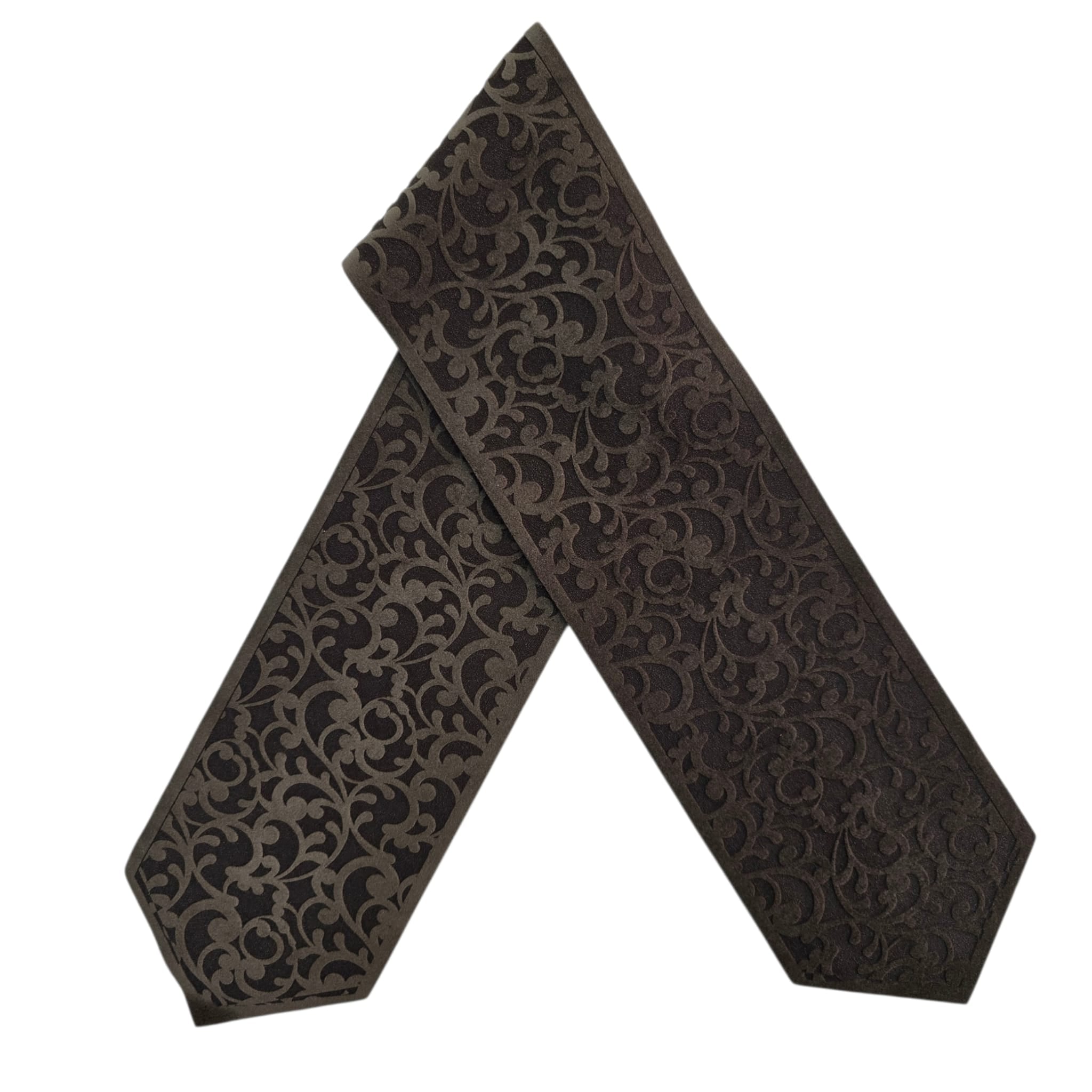 Premium Suede Fabric Atarah – Gray Leaf & Branch Laser Engraved Design
