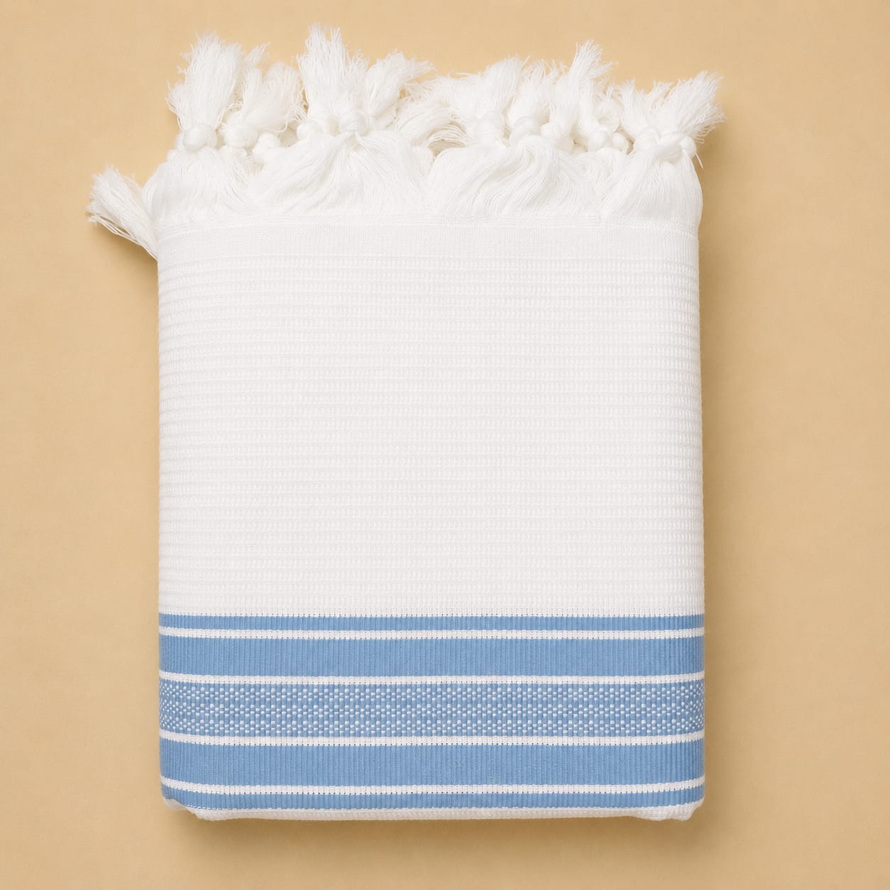 100% Cotton Tallit- Light blue stripes