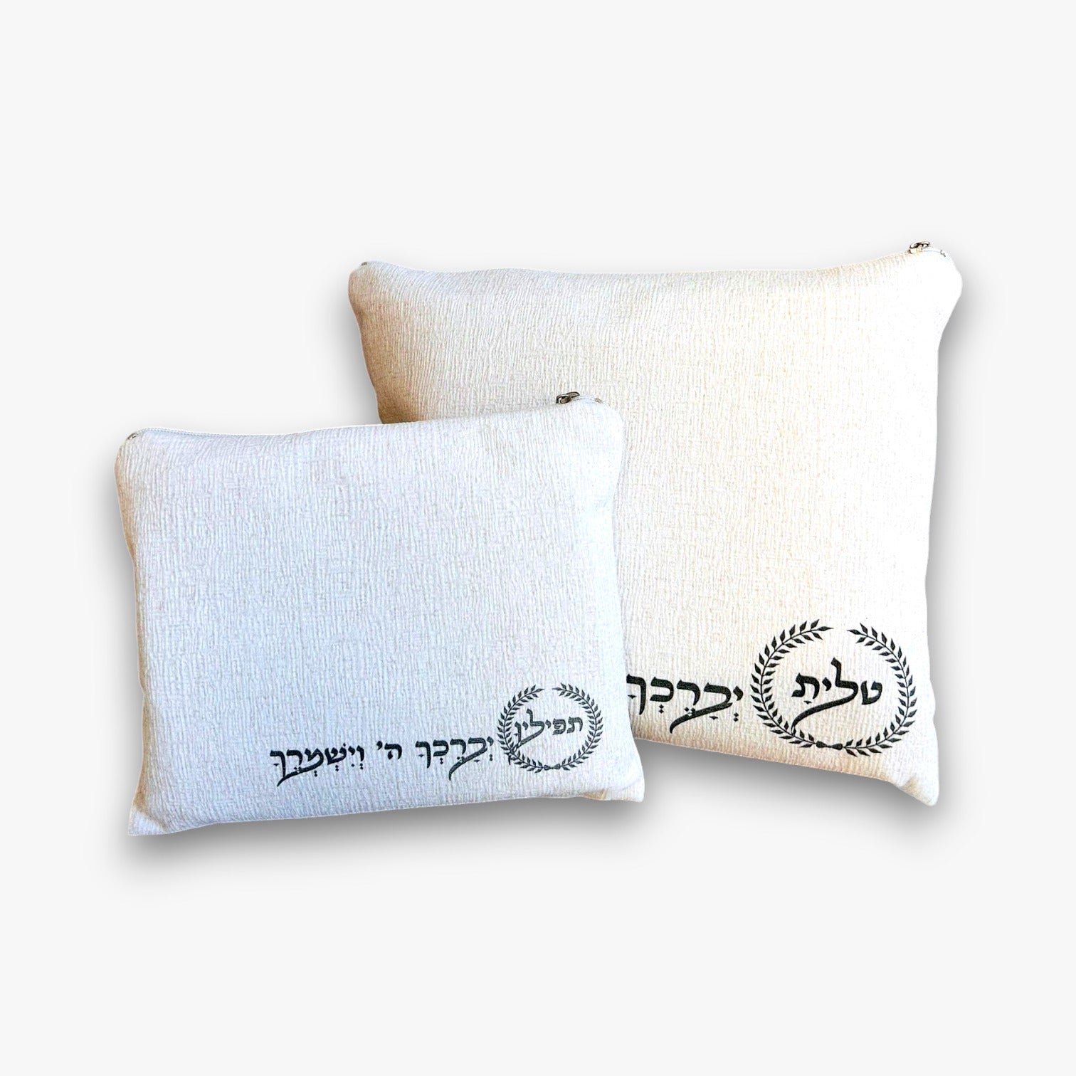 Linen Tallit & Tefillin Bag Set – Laser Engraved “Yevarechecha Hashem Veyishmerecha” Design (Multiple Colors)