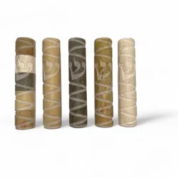 Hand Made Stone Mezuzah Case- Zigzag