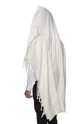 YISHTABACH-Gentle Non-Slip light weight pure wool tallit- White Stripes