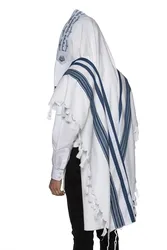 100% Cotton Talit- Blue stripes