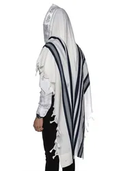 YISHTABACH-Gentle Non-Slip light weight pure wool tallit- Black Stripes