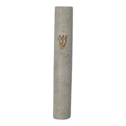 Hand Made Stone Mezuzah Case- Round-