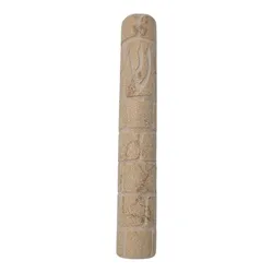 Hand Made Stone Mezuzah Case- Western Wall-Round