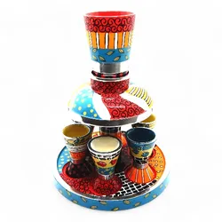 hand painted enamel Kiddush Fountain