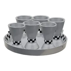 Anodized aluminum Kiddush Set- Gray