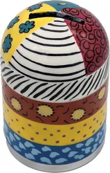 Hand painted enamel Tzedakah Box-Colorful