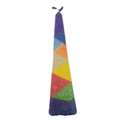 Decorated Pyramid Havdalah Candle- Colorful