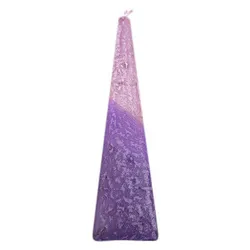 Decorated Pyramid Havdalah Candle- Purple