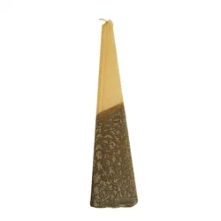 Decorated Pyramid Havdalah Candle- Cream & Brown