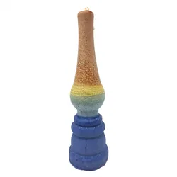 Decorated Lantern Havdalah candle- Brown & Blue