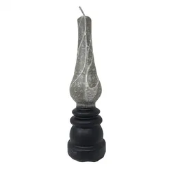 Decorated Lantern Havdalah candle- Gray & Black