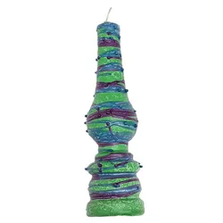Special Decorated Lantern Havdalah candle - Green