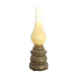 Decorated Lantern Havdalah candle- White cream & Brown